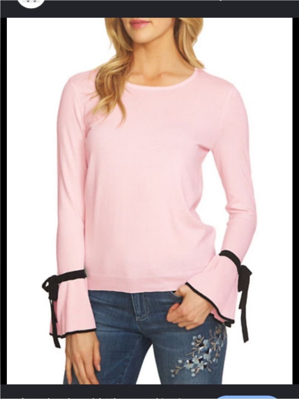 C&C California Light Pink Long Sleeve Top